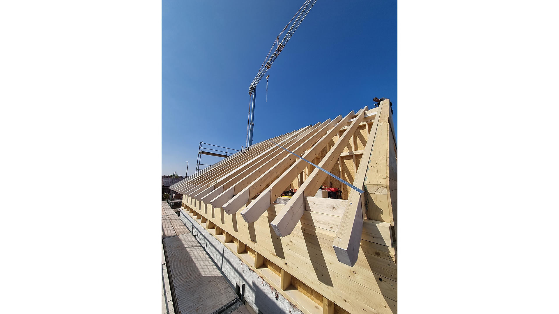 Errichtung eines Dachstuhls im Holzbau